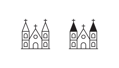 Cathedral icon design with white background stock illustration