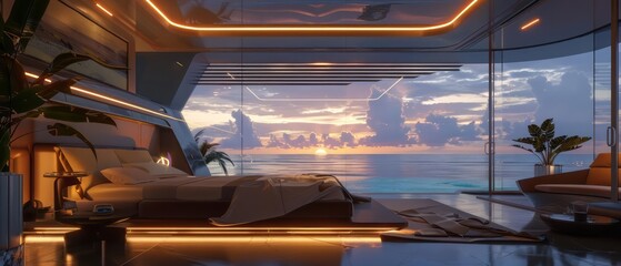 In a futuristic 3D render