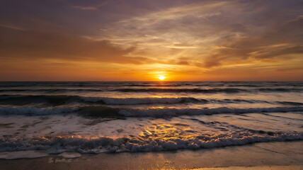 Fototapeta premium The picture of the sun setting