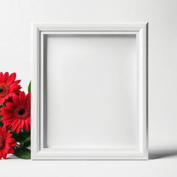 white polaroit frame mockup isolated on white background
