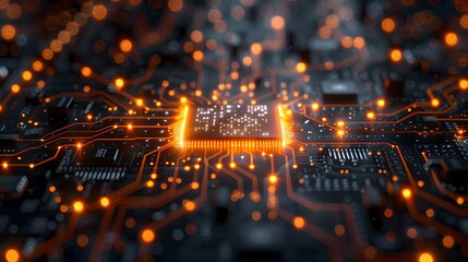 Abstract representation of quantum computing technology, with a focus on the complex interplay between superconducting circuits and quantum states of matter, Generative AI