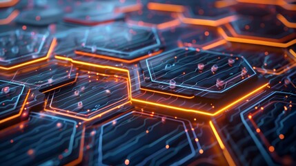 In a futuristic abstract design