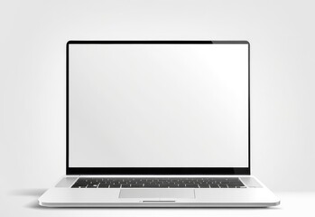 white screen laptop mockup isolated on white background.