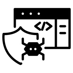 Antivirus website solid icon symbol sign from modern dashboard collection in solid style for mobile concept and web apps design. Internet and protection related vector line icon.