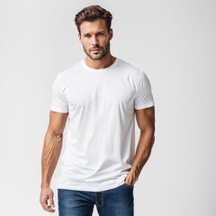 Fototapeta premium white t-shirt mockup isolated white background