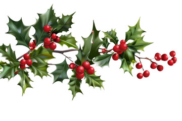 Holly berries isolated on transparent background