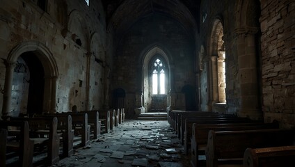Obraz premium A short story about a mysterious event that occurs within the walls of an ancient church ai_generated