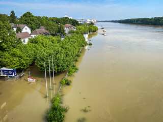 Hochwasser und Überschwemmungen in Worms am Rhein