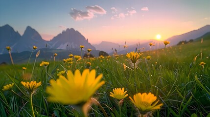 Sunrise Blossoms in the Alpine Meadows