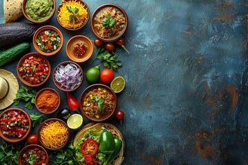 Fototapeta premium Mexican Culinary Spread with Variety of Ingredients
