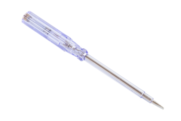 Medium blue screwdriver isolated on white background, tool for home or professional use.