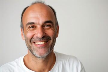 Obraz premium AI generated illustration of a smiling man in a white shirt facing camera