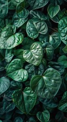 Obraz premium Lush Green Heart-Shaped Leaves on a Tropical Vine