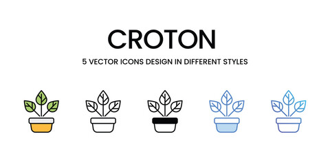 Croton icons vector set stock illustration. © vector squad
