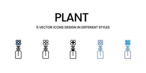 Plant icons vector set stock illustration.