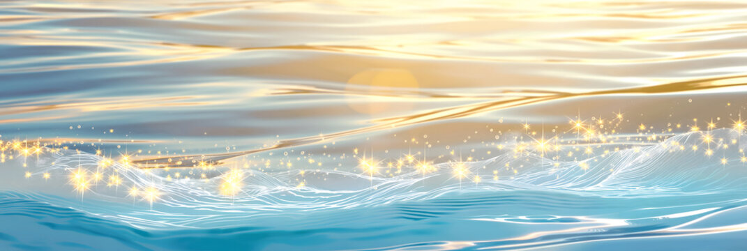 gold sparkles on the water