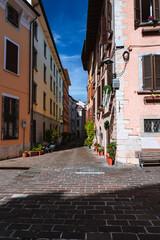 The center of the city of Salò, Italy, during a spring day - May 4, 2024