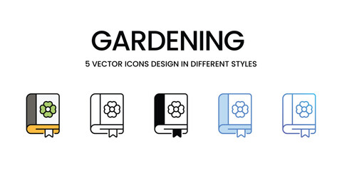 Gardening icons vector set stock illustration.