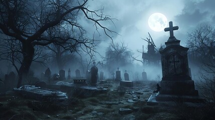 Wide-angle view of a gloomy