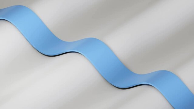 White geometry background, dynamic of a rolling ball, 3d render looping animation