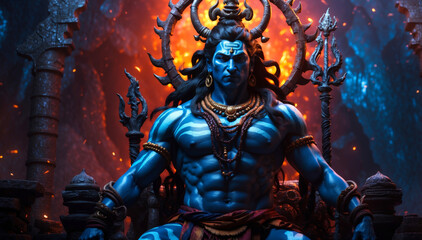 God Shiva on his throne
