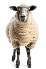 Fototapeta premium the Suffolk Sheep with copy space on right Isolated on white background