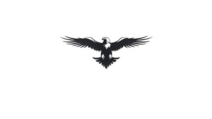 Obraz premium Black eagle wings spread wide in a silhouette illustration, perfect for a tattoo design