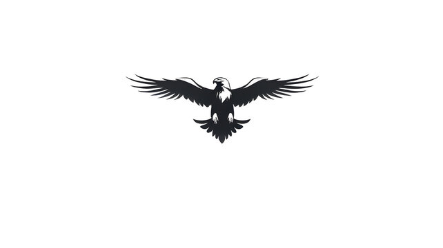Black eagle wings spread wide in a silhouette illustration, perfect for a tattoo design
