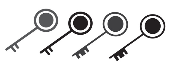 Key free icon Set silhouette. Vector illustration.