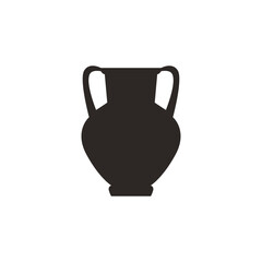 A vector illustration of the silhouette of a black jug on a white background