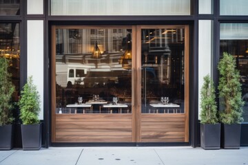 Door architecture restaurant building.