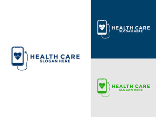 Doctor talk logo, Doctor Apps logo design template. Stethoscope and Smartphone logo Insipiration