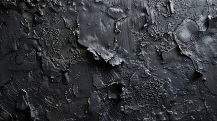 Fototapeta premium Textured abstract of black paint peeling and cracking.