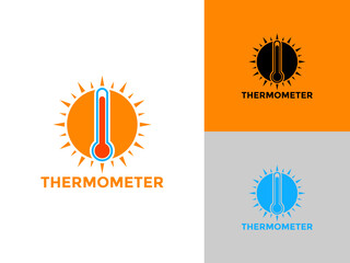 Thermometer logo concept icon vector set isolated, For web design element, website, app materials