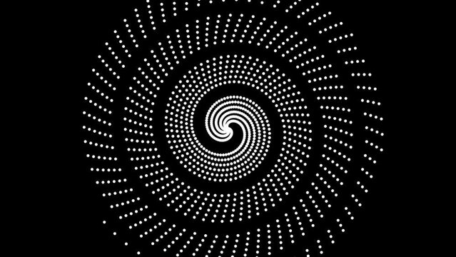 Spiral Swirl
A spiral made of dots swirls into the frame then swirls away.