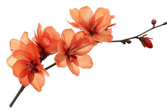 Orange flower isolated on transparent background