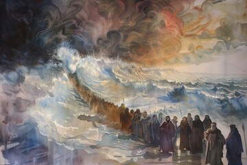 Red Sea Crossing: Israelites' Fear and Hope, Moses' Resolve, Divine Drama