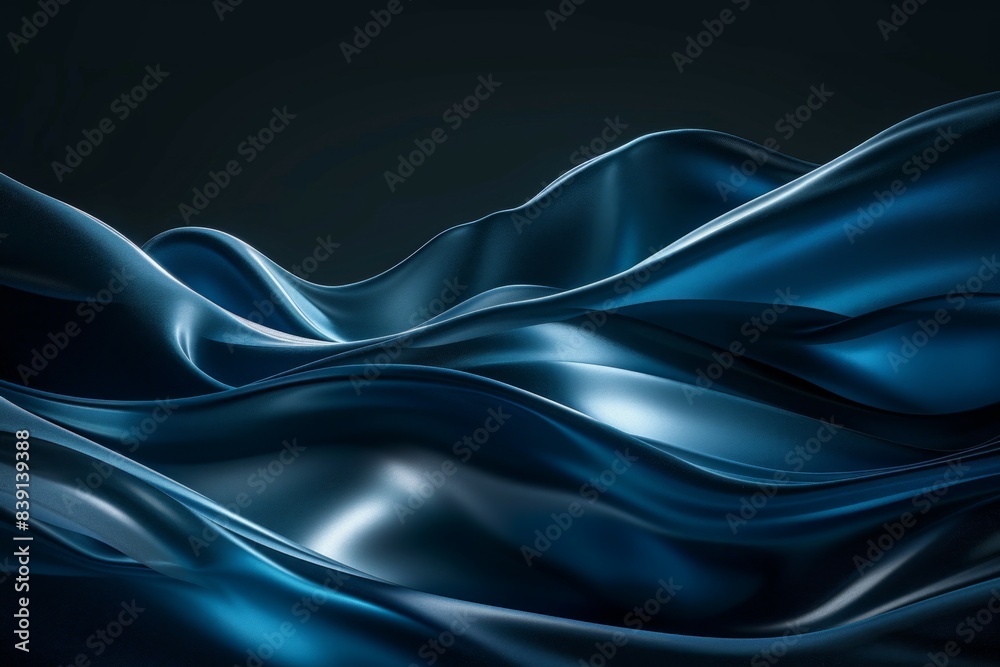 Canvas Prints a abstract dark blue waves background, black background, glass texture