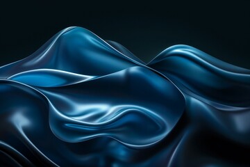 Obraz premium a abstract dark blue waves background, black background, glass texture