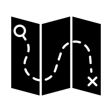 Treasure map glyph icon
