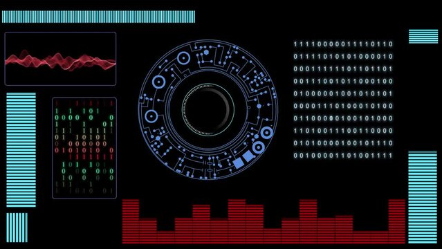 Various indicators on the computer display, measurements, graphs and calculations
