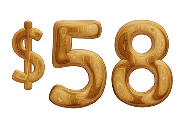 Obraz premium Wooden 58 dollar for price and offer concept