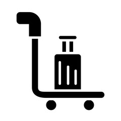 Luggage Trolley glyph icon