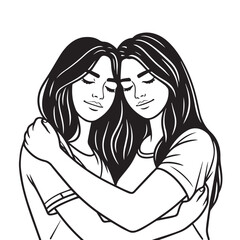 silhouette of a couple, portrait of a couple vector illustration design