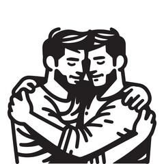 silhouette of a couple, portrait of a couple vector illustration design