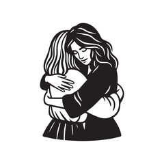 silhouette of a couple, portrait of a couple vector illustration design