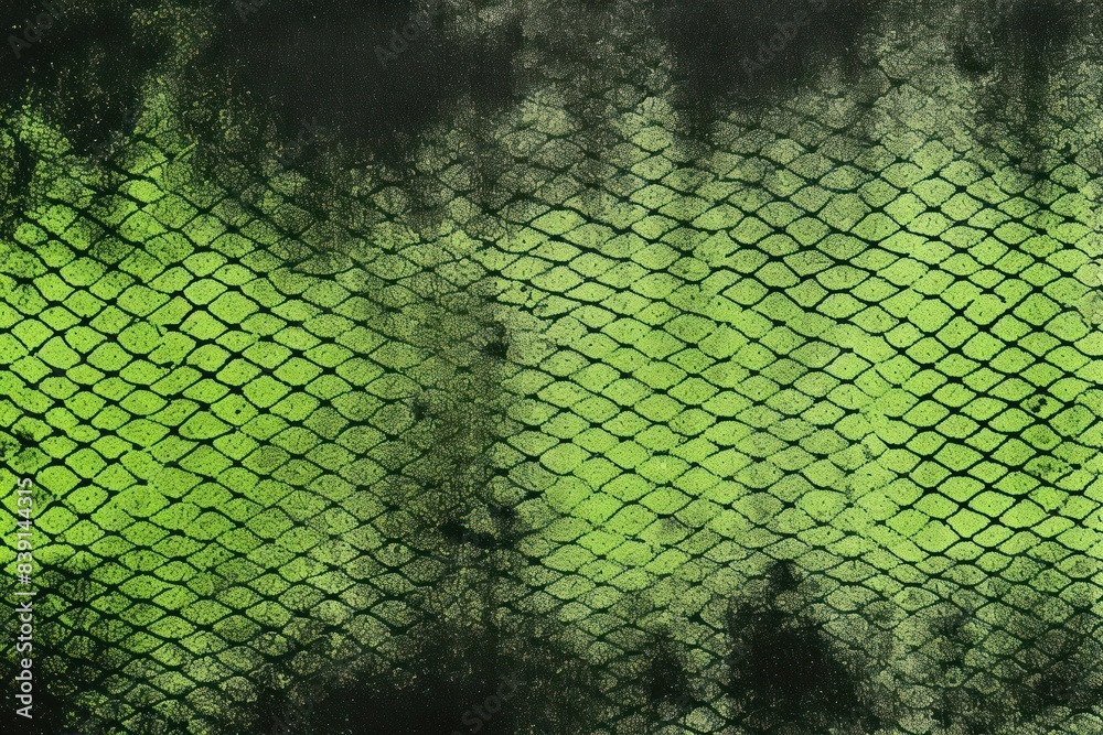 Poster Green snake backgrounds textured fence.