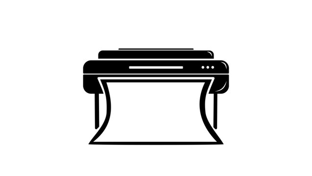 wide format printer , black isolated silhouette