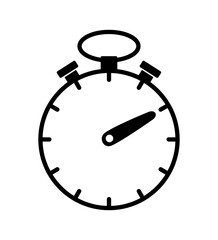 A classic stopwatch vector icon outline isolated on white background