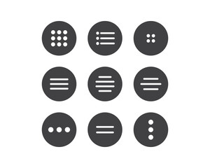 Hamburger menu icon, buttons for website, UI navigation, mobile app, presentation. Vector design elements and user Interface icons.